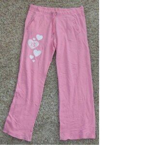 Womens Victorias Secret Pants Medium Pink Elastic Waist Sequined Sweatpants